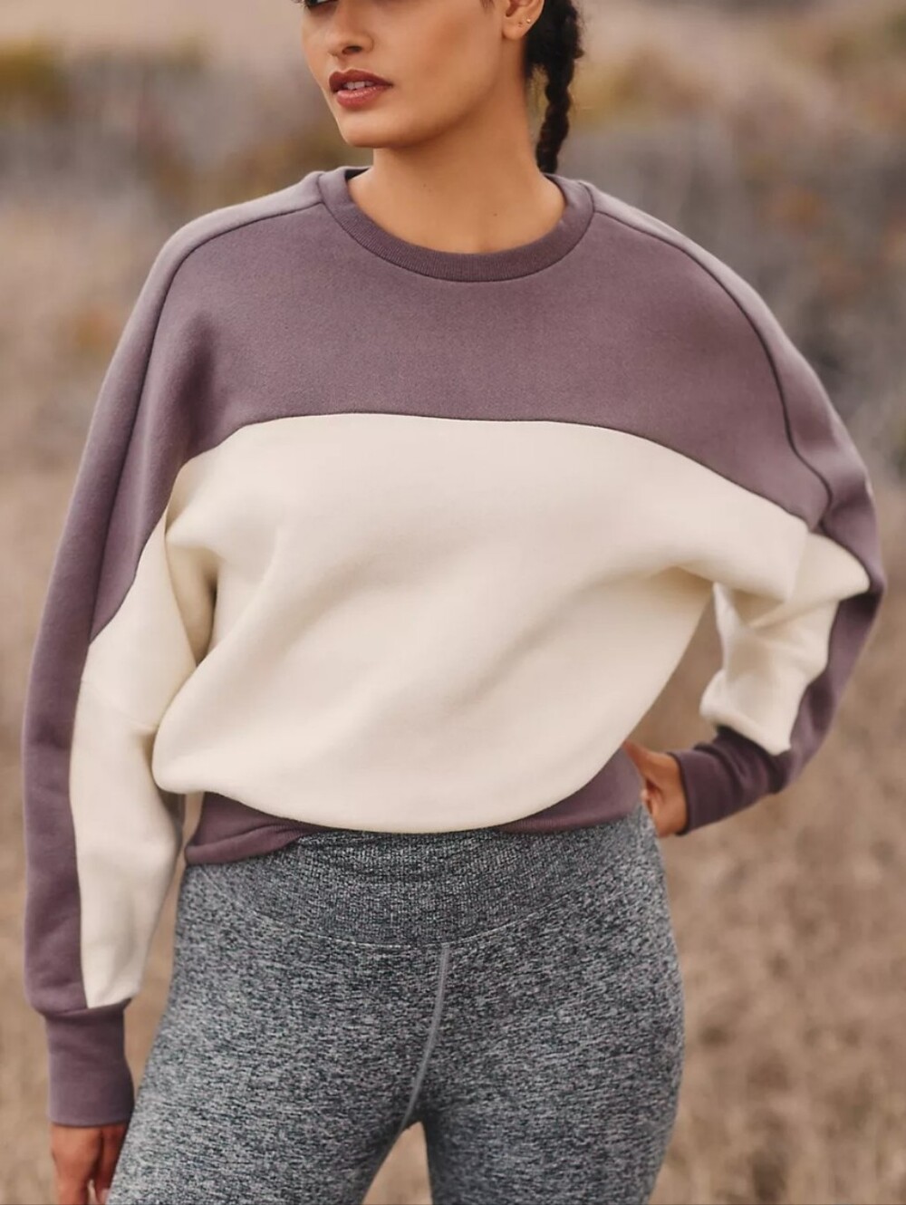 Beyond Yoga Woodland Colorblock Line It Up Sweatshirt